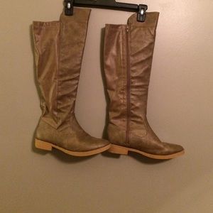 Faux leather riding boots