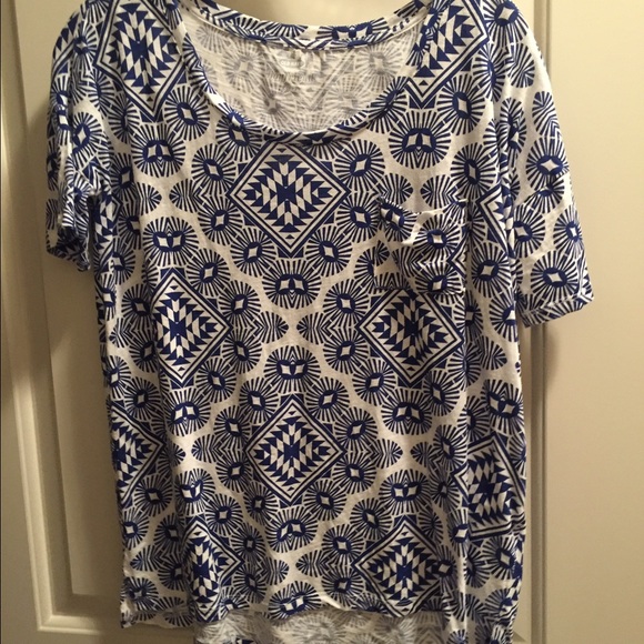 Blue Aztec Design Boyfriend T-Shirt