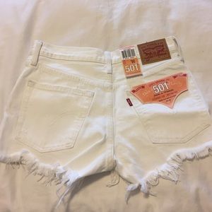 Brand new Levi's white jean cutoff shorts