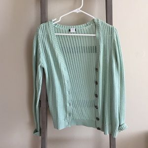 J. Crew mint cardigan sweater