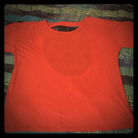 Fabletics orange tshirt with cutout in back Size S