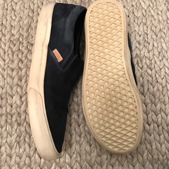 Men's Slip on Vans in Navy Blue - Picture 2 of 4