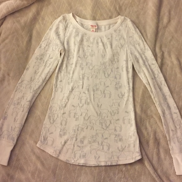 Long sleeve knitted shirt with deer print