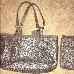 Coach Leopard Bag & Wallet Set