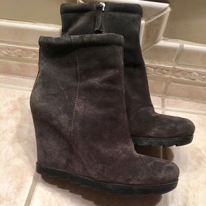 Nine West Grey Leather Ankle Boots Sz7