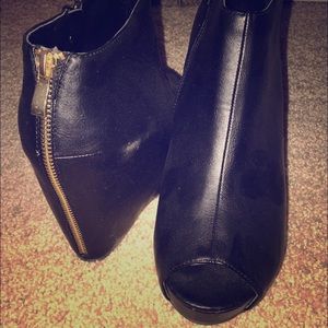 Torrid Black Peeptoe Booties