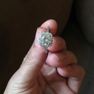 Sterling silver engagement ring.