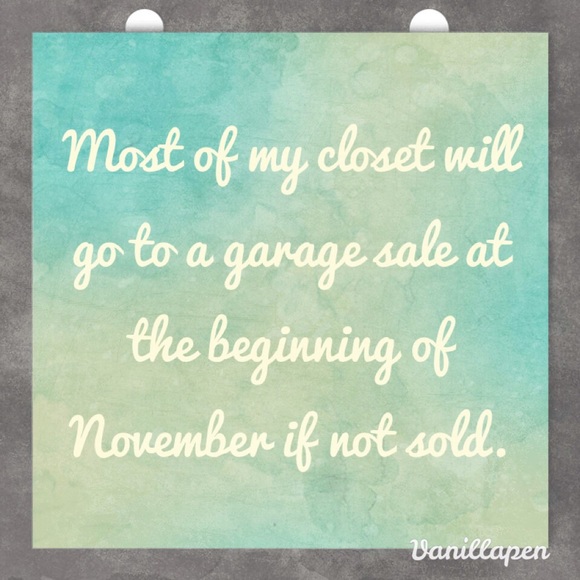 Upcoming closet clean out