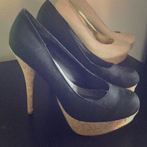 Cork high heels