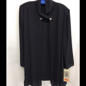 BLACK CHIFFON EVENING JACKET NWT Plus Size 18