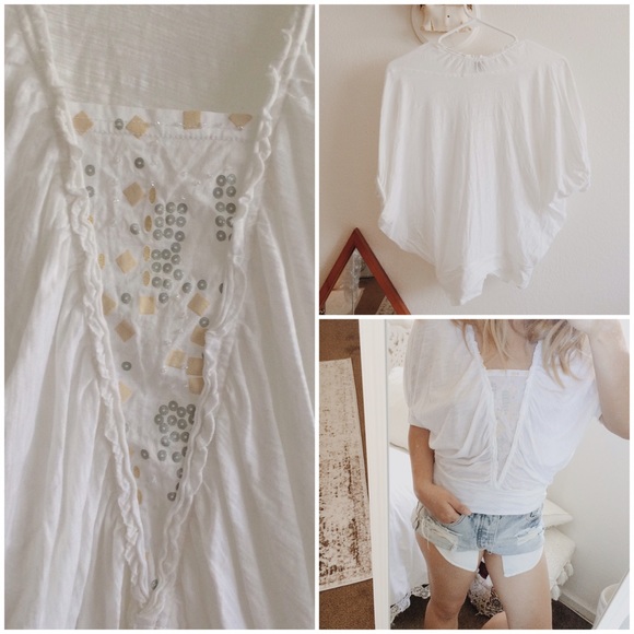 Free People Dolman Sleeves Shirt-white - Picture 4 of 4
