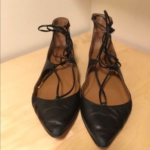 Aquazurra Christy Lace Up Flats