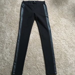 Black leggings with pleather on the sides