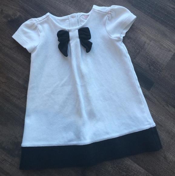 Janie and jack Black and white Bow dress