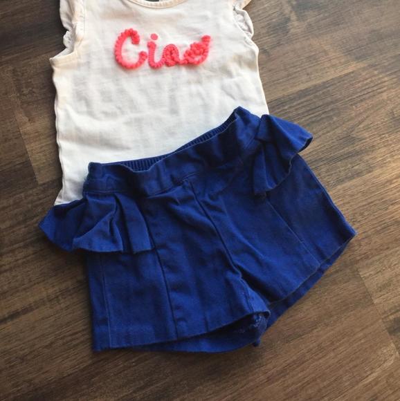 Janie and Jack Blue side Ruffle shorts! 6-12 months