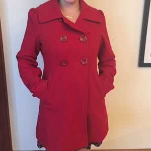 Red Guess Pea Coat