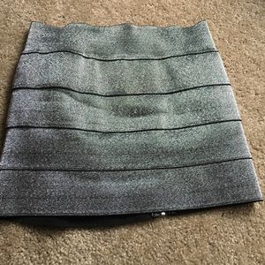 Shimmering silver mini skirt