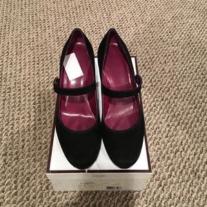 COACH Kidsuede Black Platform Pump