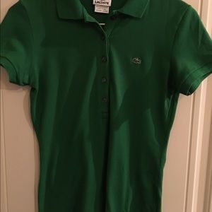 Women's green Lacoste polo shirt