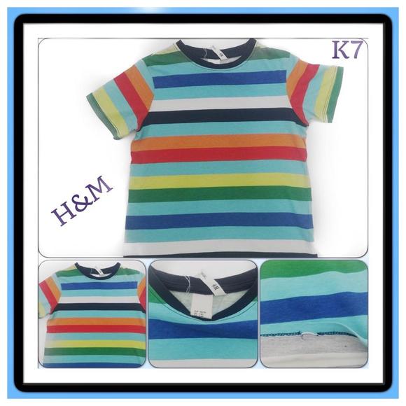 H&M✨ (size 4-6y). Basic tee with multicolored stripes. - Picture 1 of 1