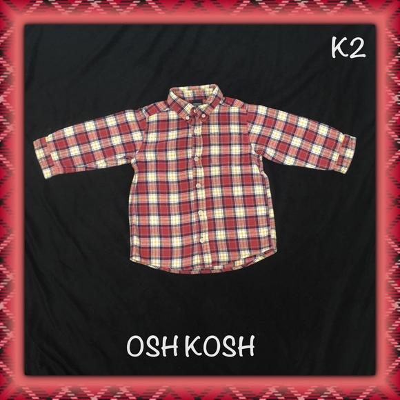 "OSH KOSH" Red plaid button down shirt. Long sleeve. - Picture 1 of 4