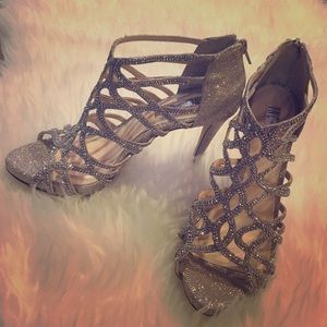 INC - Sharee High Heel Rhinestone Evening Sandal