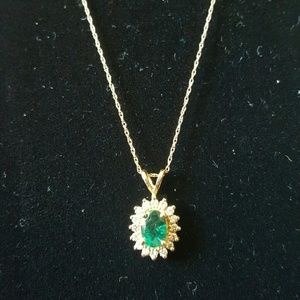 SOLD.  Emerald & Diamond necklace