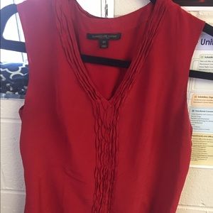 Silk designer red tank top