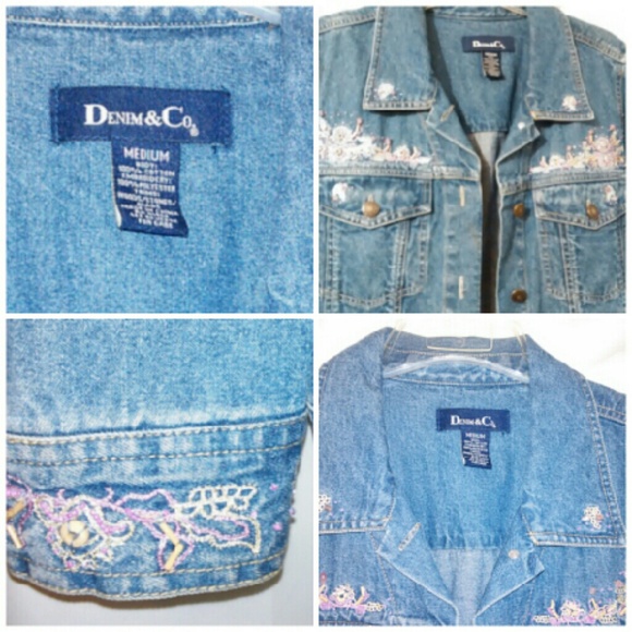 Style & Co Denim & Lace Embellished Jean Jacket M - Picture 4 of 4