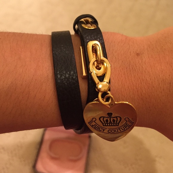 Juicy Couture Jewelry - Black double wrap juicy leather bracelet with box