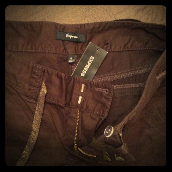 $78 Brown EXPRESS Convertible Cargo Pants Sz 6 NWT