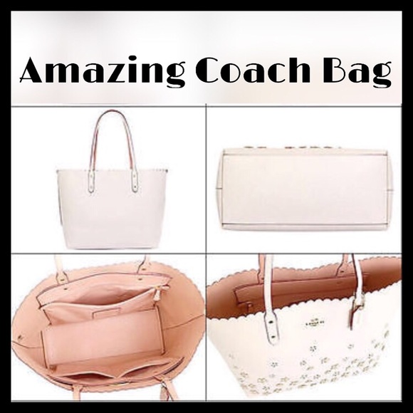 Coach Floral Appliqué Tote Handbag - Picture 4 of 5