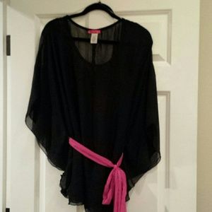 Sheer black dolman top