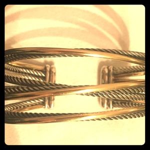 David Yurman 'Crossover' Four-Row Cuff with Gold