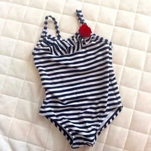 Navy & White swimsuit.