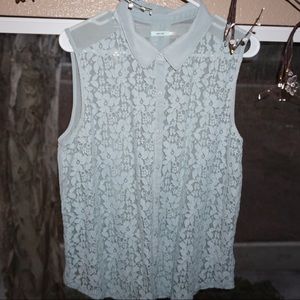 Urban outfitters blue laced button up!