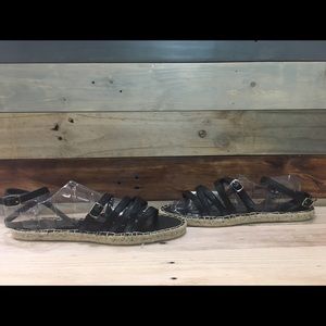 Fahrenheit Black strappy espadrilles sandals