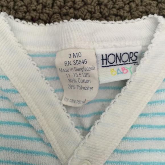 Vintage Honors Striped Sleeper 3 months - Picture 2 of 4