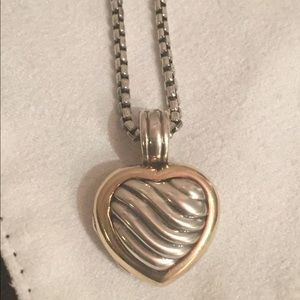 David Yurman Gold/Silver Locket with 18inch Chain