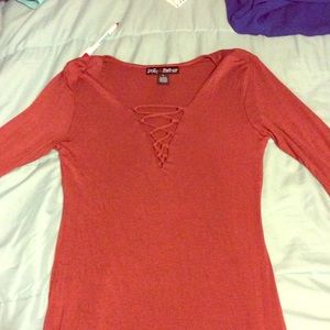 Orange/ bergundy dress