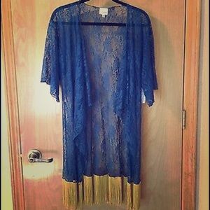 Lula Roe Blue and Gold Monroe