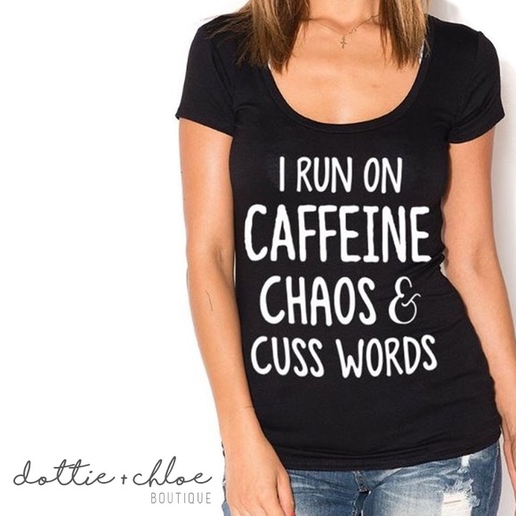 CLEARANCE  Caffeine Chaos & Cuss Words Graphic Tee - Picture 2 of 2