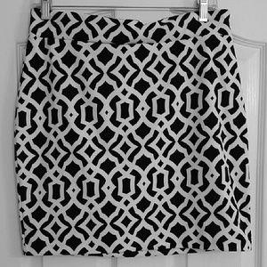 INC black and white geometric mini skirt