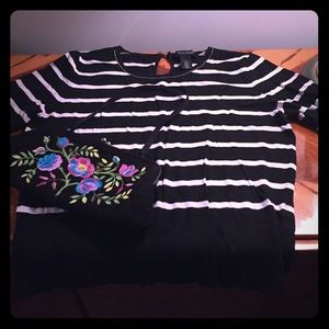 White House Black Market striped sweater large