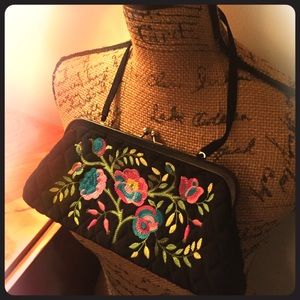 Vera Bradley floral embroidered purse