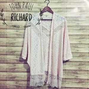 NWOT Gorgeous Blush sweater w/Delicate Lace Detail