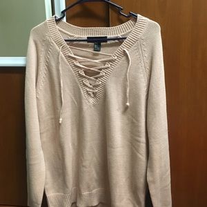Champagne criss cross sweater