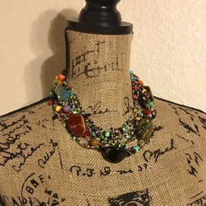 Multicolored bead necklace