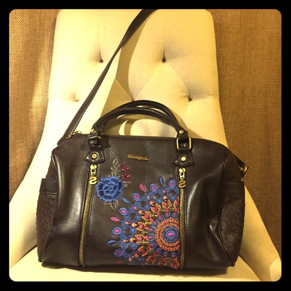 Desigual Handbags - Desigual Embroidered Shoulder Bag