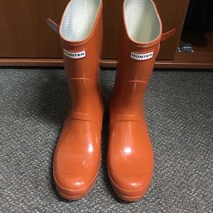 Cute orange rainboots